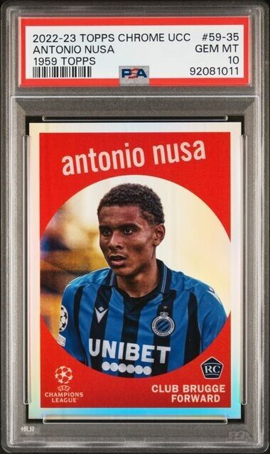 2022-23 TOPPS CHROME UEFA ANTONIO NUSA 59-35 PSA 10