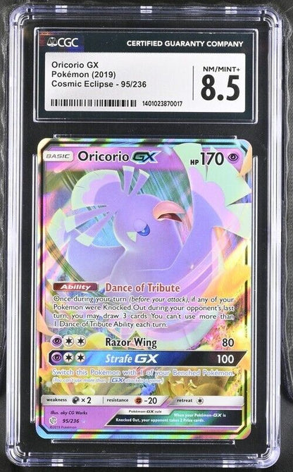 Pokemon Oricorio GX 95/236 Cosmic Eclipse English Ultra Rare 8.5 (2019)