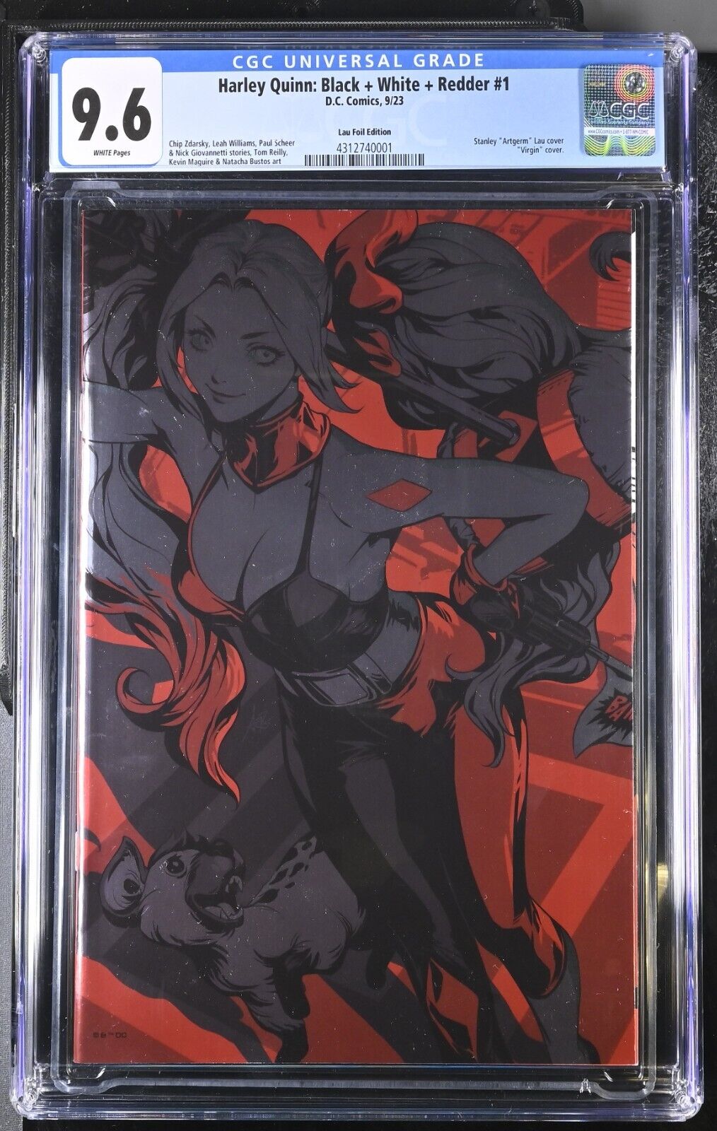 Harley Quinn Black White Redder #1 - CGC 9.6 - Artgerm Lau Foil Variant (2023)