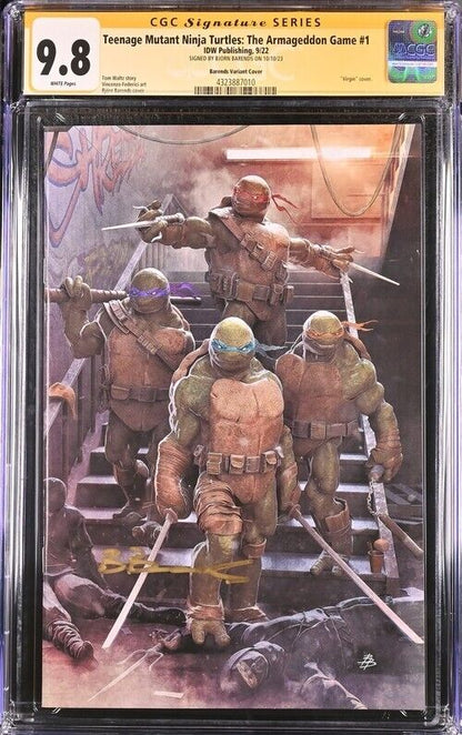 TMNT: The Armageddon Game #1 Signed by Barends, 9.8