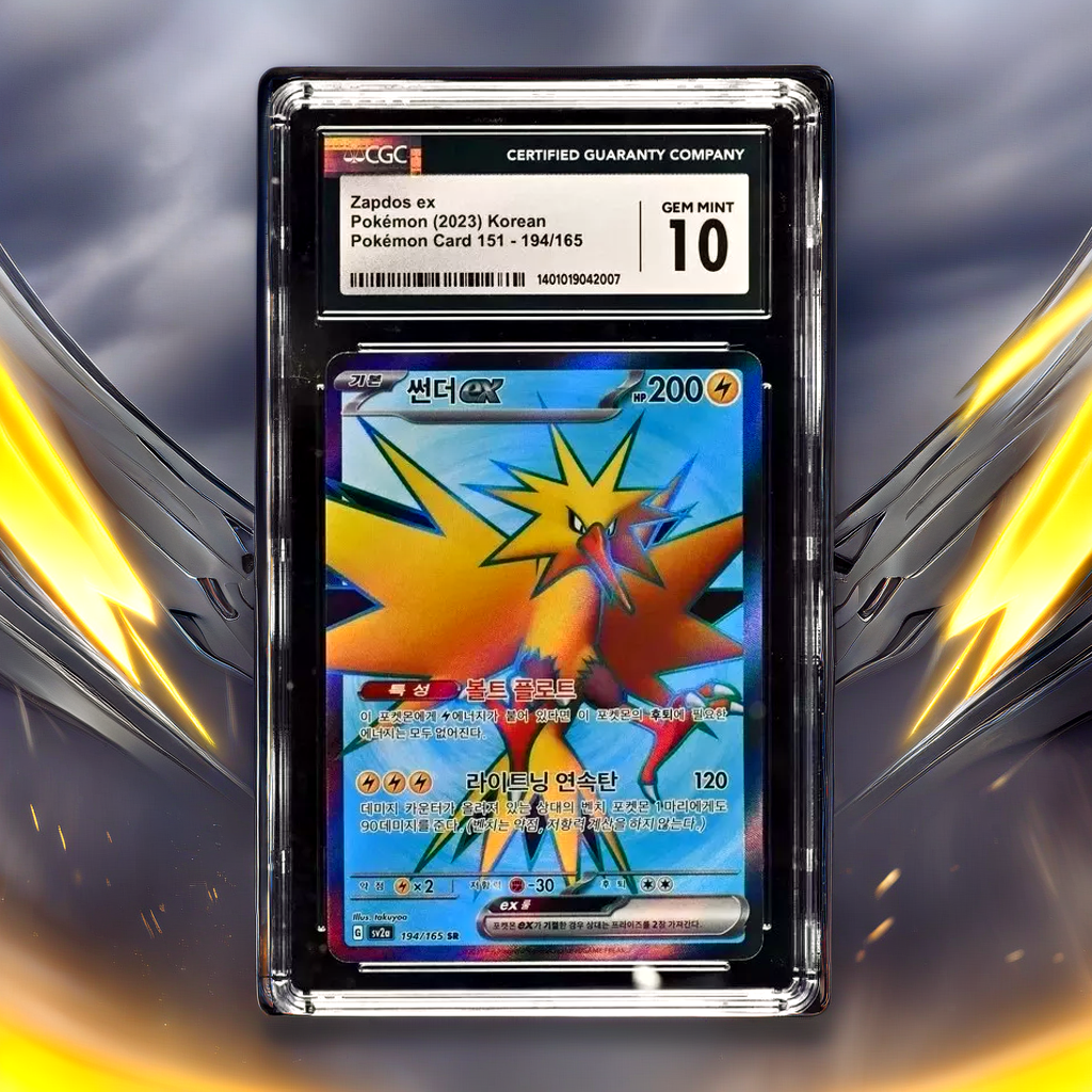 Pokemon Zapdos ex 194/165 Pokemon Card 151 - sv2a Korean Gem Mint 10 (2023)