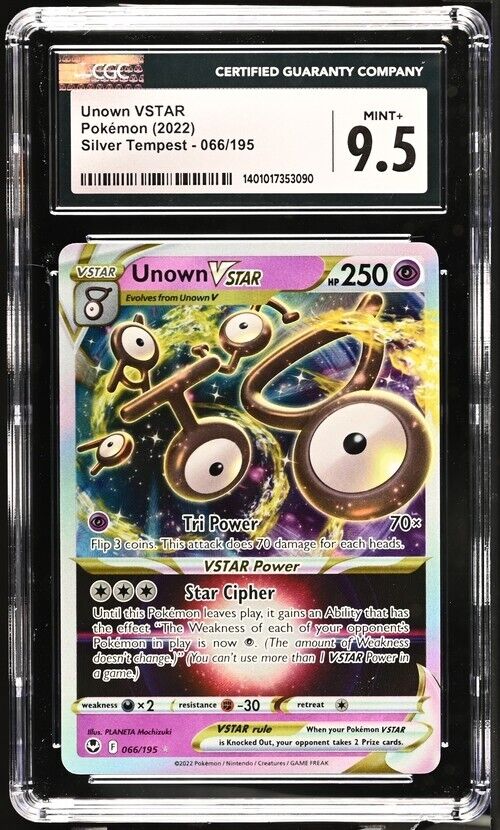 Pokemon Unown VSTAR 066/195 Silver Tempest English Ultra Rare Mint+ 9.5 (2022)