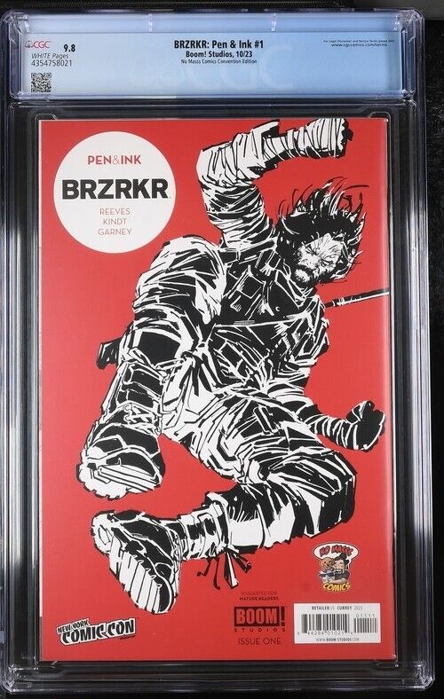 BRZRKR: Pen & Ink 1 No Masss Comics Convention Edition Currey 9.8