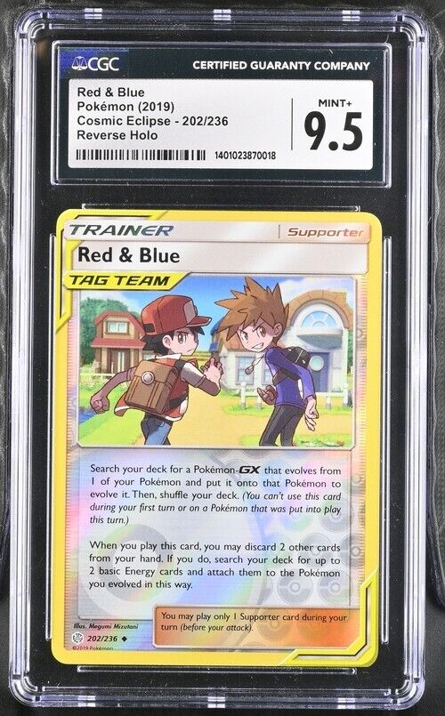 Pokemon Red & Blue 202/236 Cosmic Eclipse English Reverse Holo Mint+ 9.5 (2019)