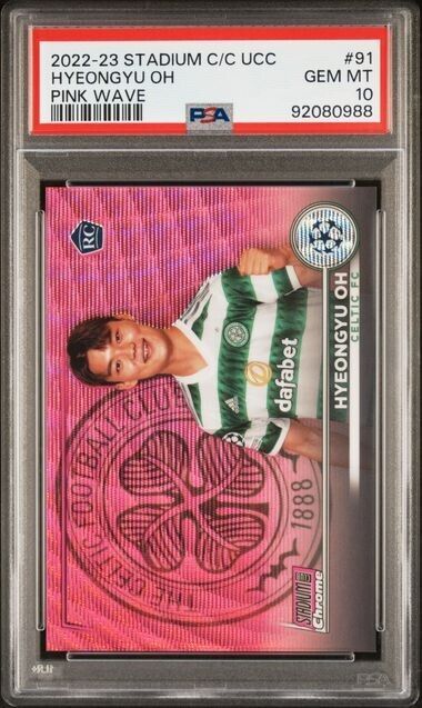 2022-23 TOPPS STADIUM CLUB CHROME UEFA HYEONGYU OH 91 PINK WAVE PSA 10 /150