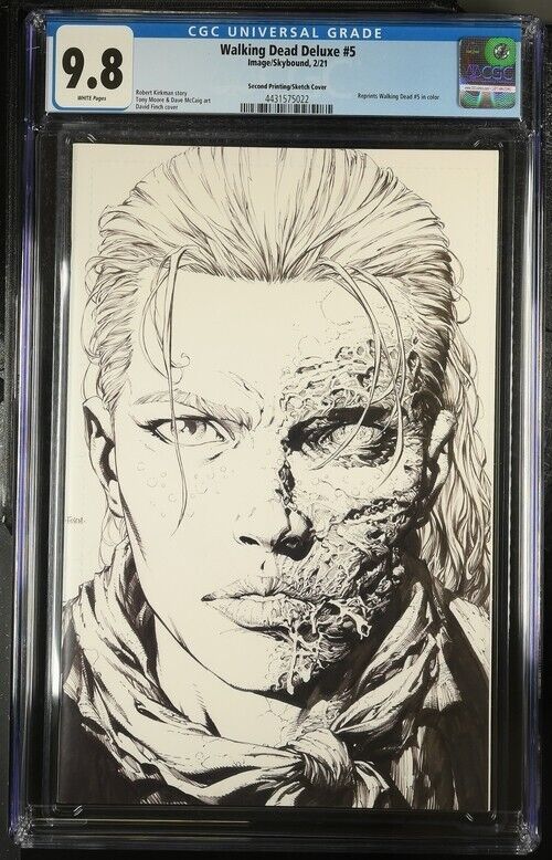 Walking Dead Deluxe #5 Second Printing/Sketch Cover CGC 9.8 (2021)