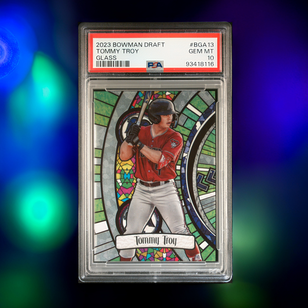 2023 BOWMAN DRAFT BOWMAN GLASS BGA13 TOMMY TROY PSA 10