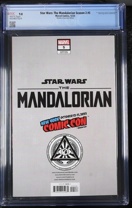 Star Wars: The Mandalorian Season 2 #5 -CGC 9.8-Peach Momoko Virgin Sketch(2023)