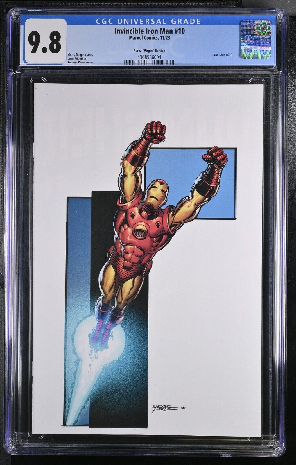 Invincible Iron Man #10 - CGC 9.8 - 1:100 Perez Virgin Edition (2023)