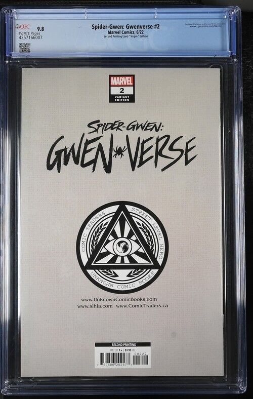 Spider-Gwen: Gwenverse #2 - CGC 9.8 - Second Printing/Land Virgin Variant