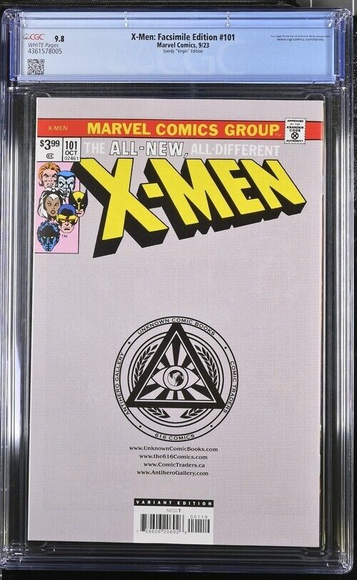 X-Men: Facsimile Edition #101 - CGC 9.8 - Szerdy Virgin Edition (2023)