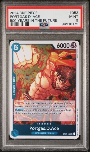 One Piece TCG OP07-053 Portgas D. Ace English Gem Mint 10 (2024)