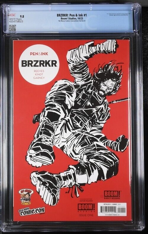 BRZRKR: Pen & Ink 1 No Masss Comics Convention Foil Ed. B Currey 9.8