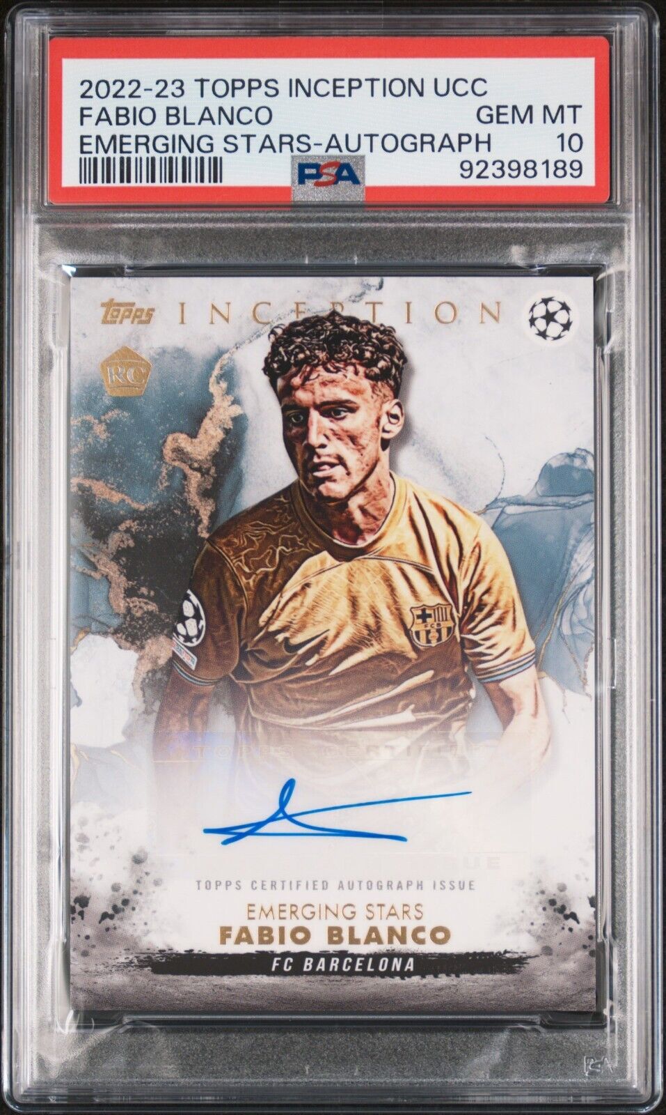 2022-23 TOPPS MUSEUM COLLECTION UEFA ROOKIE REVERENCE ROONY BARDGHJI PSA 10