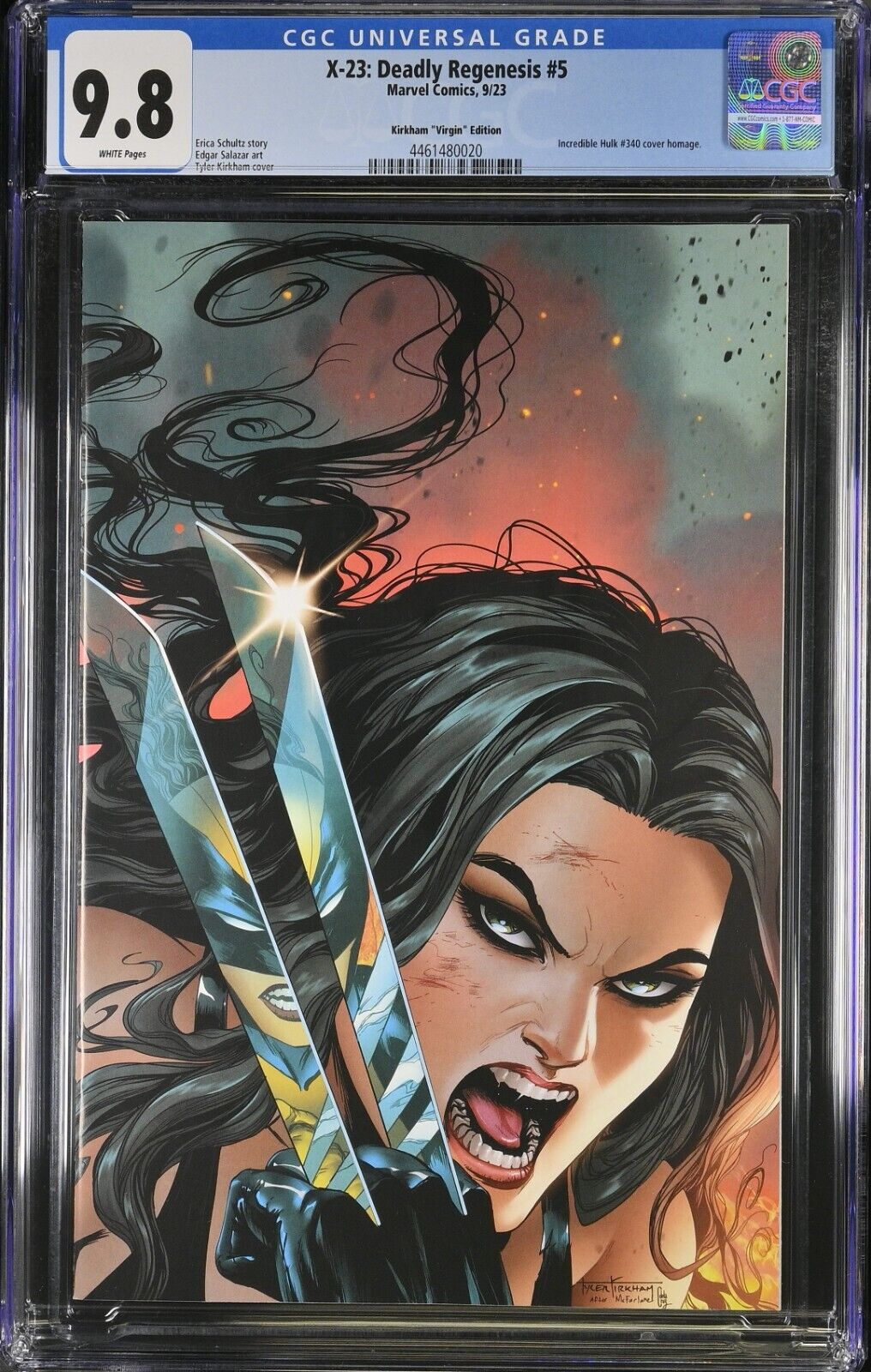 X-23: Deadly Regenesis #5 Kirkham ""Virgin"" Edition CGC 9.8 (2023)