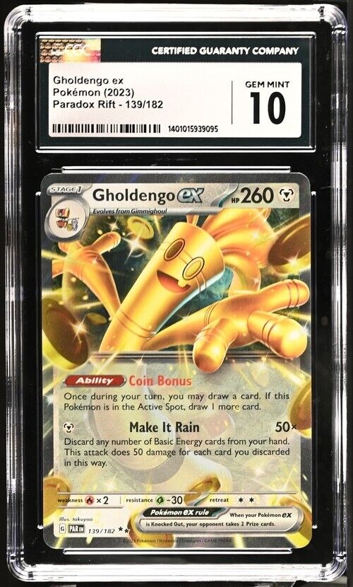 Pokemon Gholdengo ex 139/182 Paradox Rift - PAR EN English Gem Mint 10  (2023)