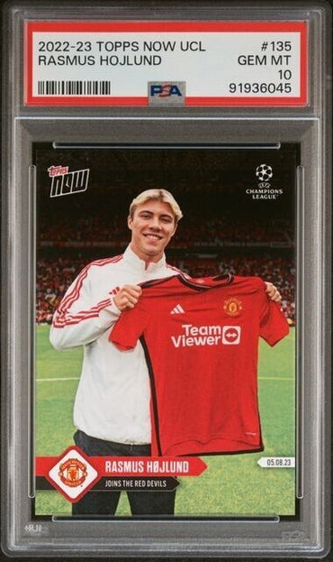 2022 TOPPS NOW UEFA RASMUS HOJLUND 135 PSA 10