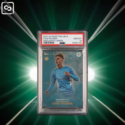 2021 TOPPS INCEPTION UEFA COLE PALMER HIGHLIGHTS-GREEN PSA 10 /99