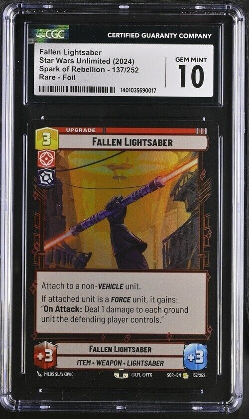 Star Wars Fallen Lightsaber 137/252 Spark of Rebellion English R GemMint 10 2024