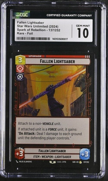 Star Wars Fallen Lightsaber 137/252 Spark of Rebellion English R GemMint 10 2024