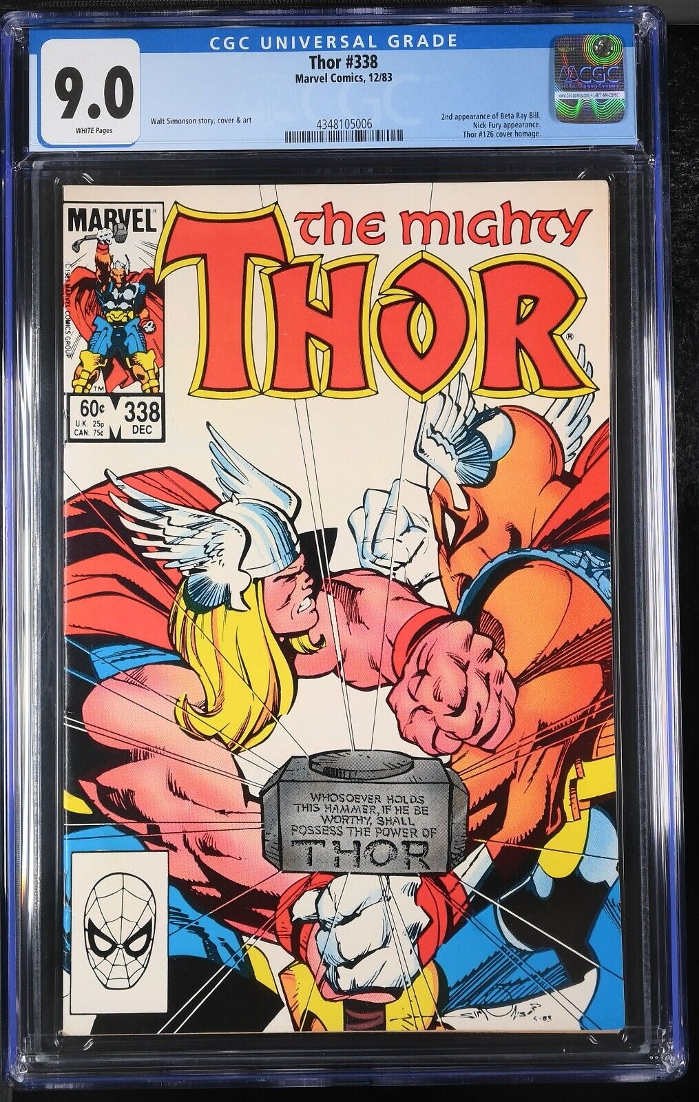 Thor #338 | CGC 9.0 | 2nd App Beta Ray Bill (1983)