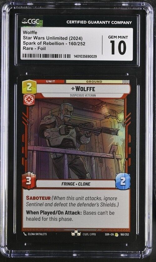 Star Wars Wolffe 160/252 Spark of Rebellion English R Foil Gem Mint 10 (2024)