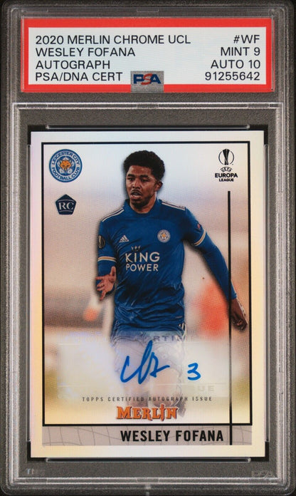 2020 TOPPS MERLIN CHROME UEFA AUTOGRAPHS WESLEY FOFANA WF PSA 9