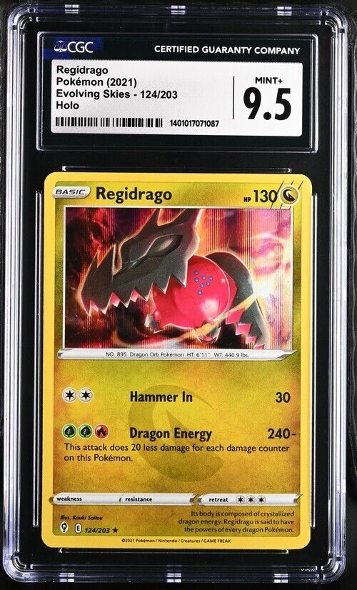 Pokemon Regidrago 124/203 Evolving Skies English Mint+ 9.5 (2021)