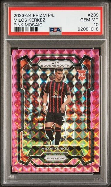 2023-24 PANINI PRIZM MILOS KERKEZ 239 PINK MOSAIC PSA 10