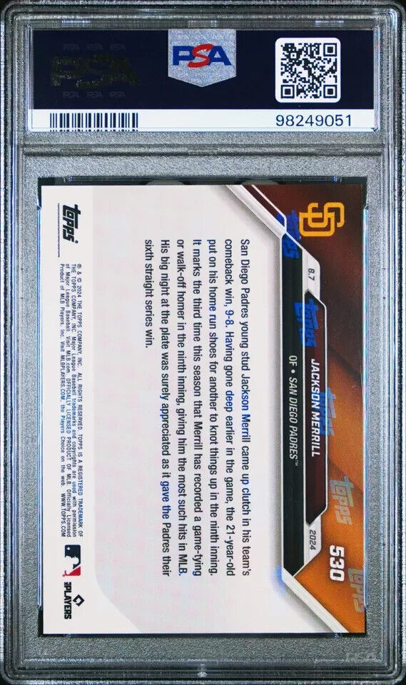 2024 TOPPS NOW 530 JACKSON MERRILL BLUE PSA 10 /49