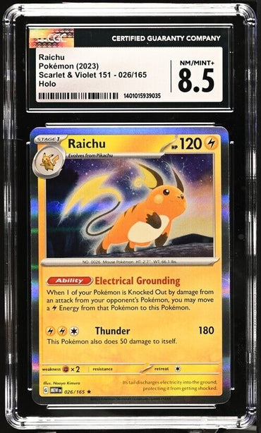 Pokemon Raichu 026/165 Scarlet & Violet 151 - MEW EN English 8.5 (2023)