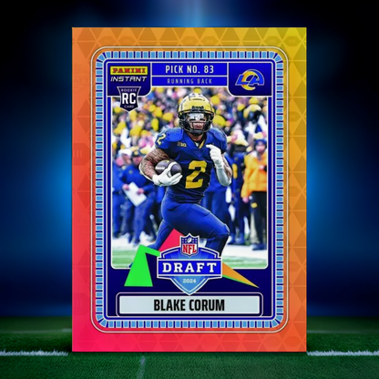 2024 NFL Panini Instant NFL DRAFT NIGHT #29 BLAKE CORUM LA RAMS ROOKIE