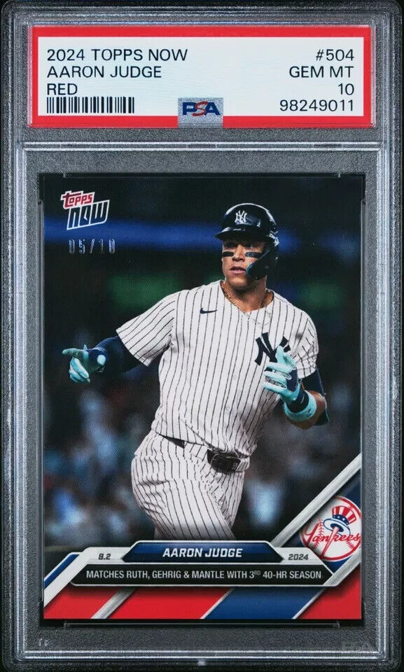 2024 TOPPS NOW 504 AARON JUDGE RED PSA 10  /10