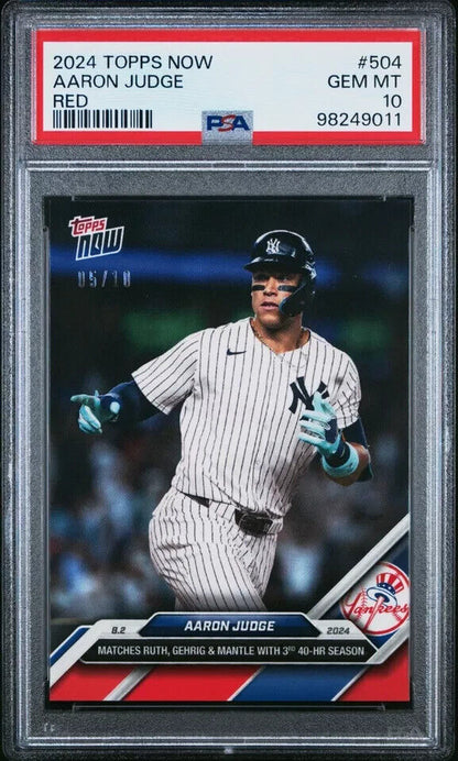 2024 TOPPS NOW 504 AARON JUDGE RED PSA 10  /10