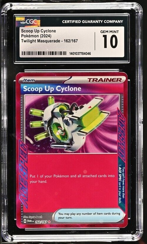 Pokemon Scoop Up Cyclone 162/167 TWM EN English Gem Mint 10 (2024)