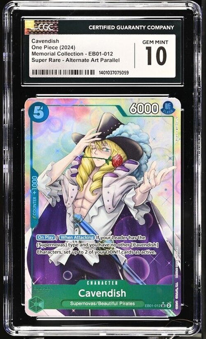 One Piece TCG  EB01-012 Cavendish Alt Art Gem Mint  10 (2024)