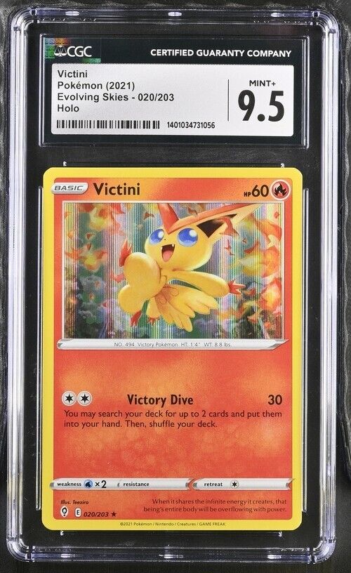 Pokemon Victini 020/203 Evolving Skies English Rare Mint+ 9.5 (2021)