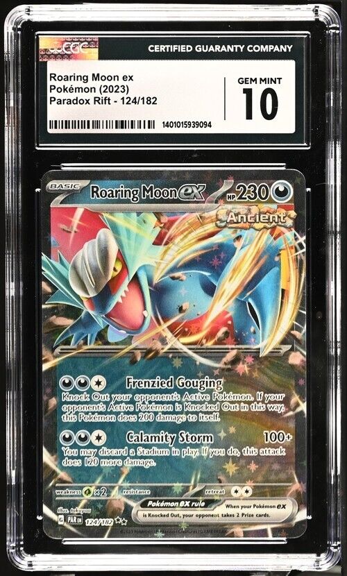 Pokemon Roaring Moon ex 124/182 Paradox Rift - PAR EN English Gem Mint 10 (2023)