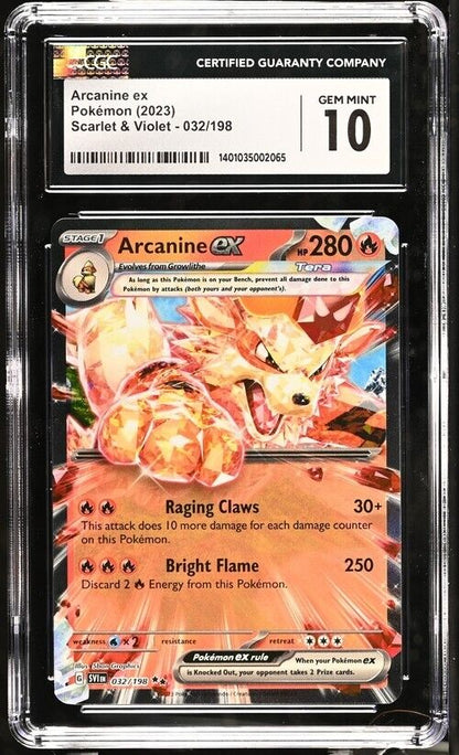 Arcanine ex 032/198 Scarlet & Violet - SV1EN English Gem Mint 10 (2023)