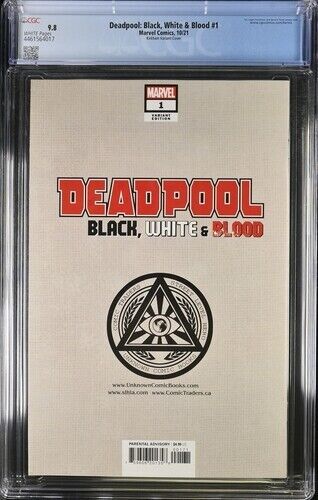 Deadpool: Black, White & Blood #1 Kirkham Variant Cover CGC 9.8 (2021)