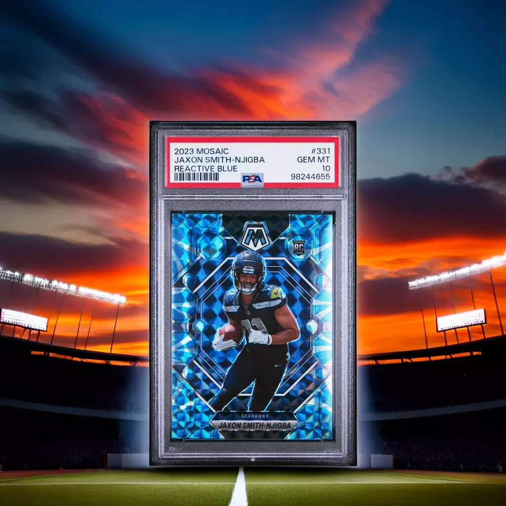 2023 PANINI MOSAIC 331 JAXON SMITH-NJIGBA REACTIVE BLUE GEM MINT 10