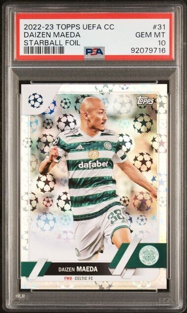 2022 TOPPS UEFA CLUB COMPETITIONS DAIZEN MAEDA 31 STARBALL FOIL PSA 10