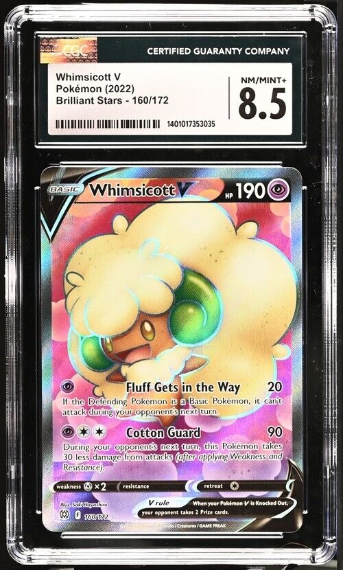 Pokemon Whimsicott V 160/172 Brilliant Stars English 8.5 (2022)