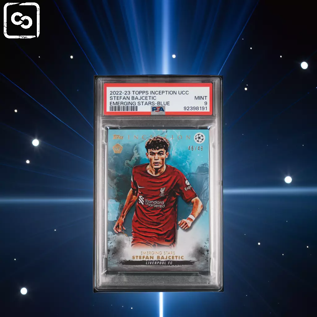 2022-23 TOPPS INCEPTION UEFA STEFAN BAJCETIC EMERGING STARS-BLUE PSA 9 /49