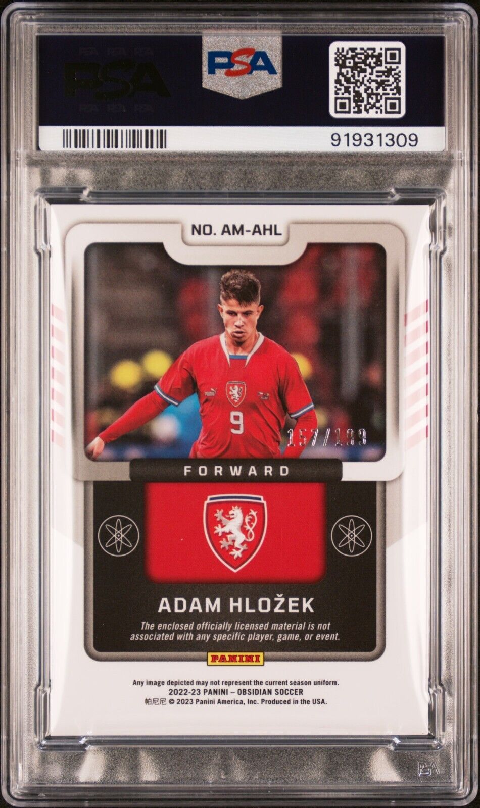 2022-23 PANINI OBSIDIAN ATOMIC MATERIALS ADAM HLOZEK AMAHL PSA 9 /199