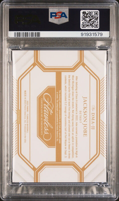 2023 PANINI FLAWLESS DUAL MEMORABILIA AUTOGRAPHS DMAJJ JACKSON JOBE PSA 10 /10