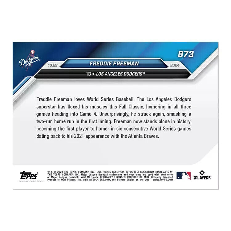 Freddie Freeman - 2024 MLB Topps NOW® Card 873