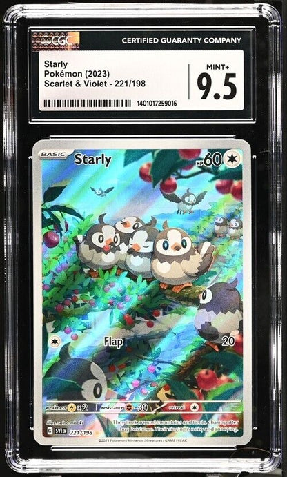 Pokemon Starly 221/198 Scarlet & Violet - SV1EN English Mint+ 9.5 (2023)