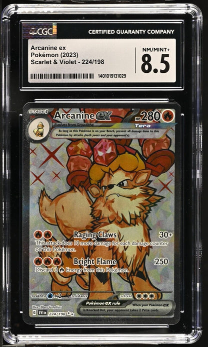 Pokemon Arcanine ex 224/198 Scarlet & Violet - SV1EN English 8.5 (2023)