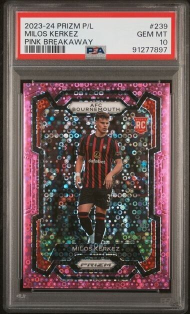 2023-24 PANINI PRIZM MILOS KERKEZ 239 PINK BREAKAWAY PRIZM PSA 10 /149